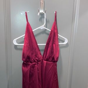 Floor length burgundy/maroon Dress.